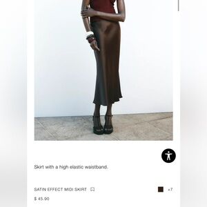 ZARA SATIN EFFECT MIDI SKIRT
CHOCOLATE BROWN NWT